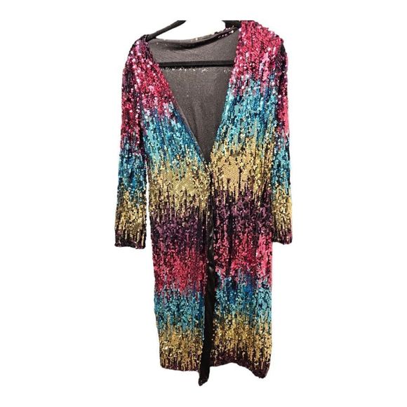 SOLD!! Colorful Sequin Duster - Size Large - Picture 2 of 7